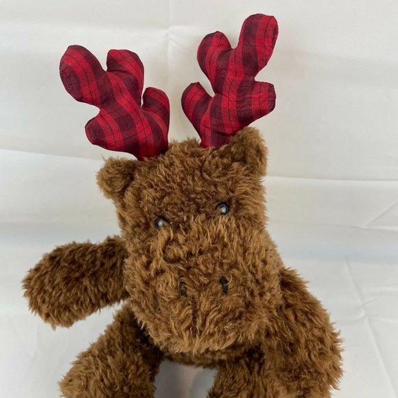 Bath & Body Works Brown Reindeer 12” Plush Christmas Red Plaid Stuffed Animal - Picture 2 of 7